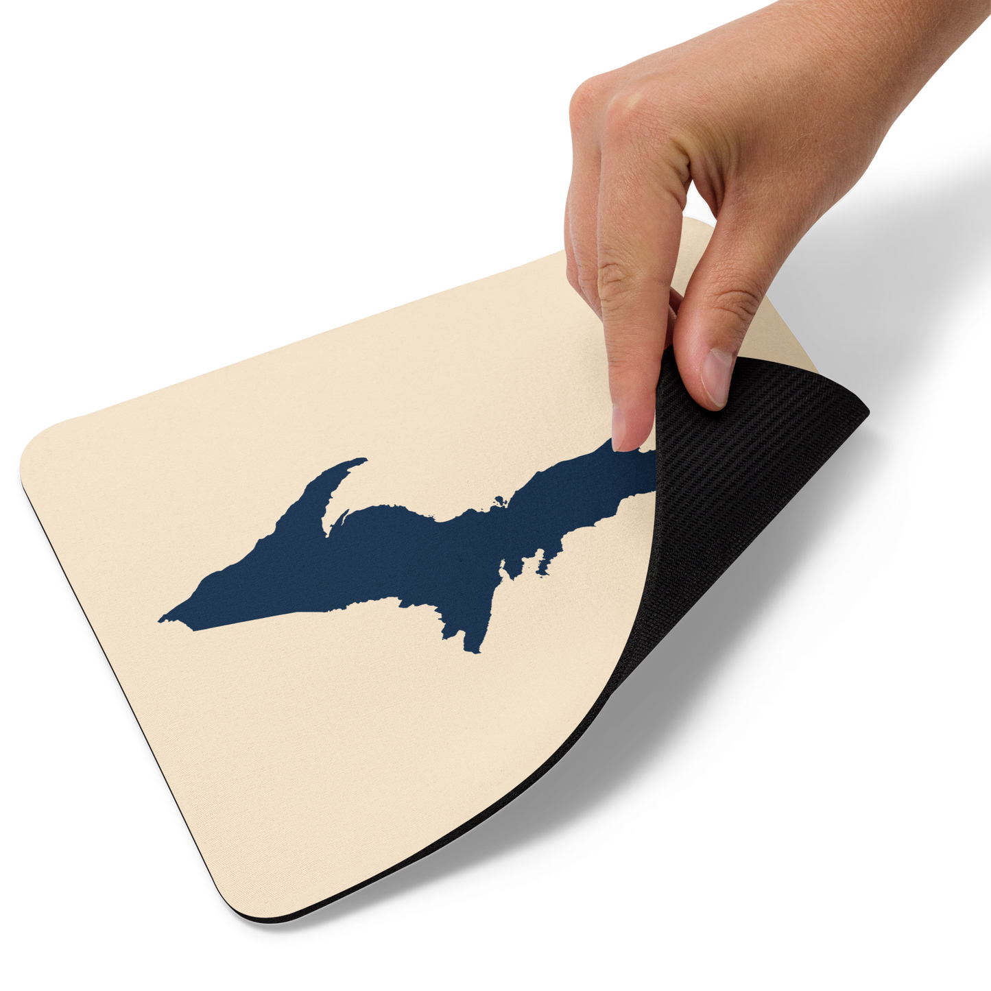 Michigan Upper Peninsula Mousepad (w/ UP Outline) | Champagne White