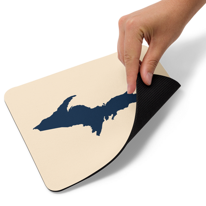 Michigan Upper Peninsula Mousepad (w/ UP Outline) | Champagne White