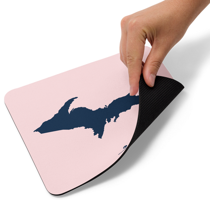 Michigan Upper Peninsula Mousepad (w/ UP Outline) | Pale Pink