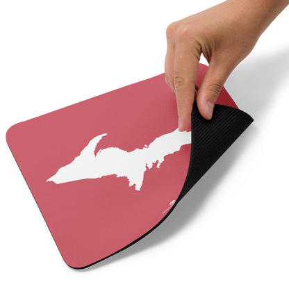 Michigan Upper Peninsula Mousepad (w/ UP Outline) | Watermelon Pink