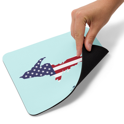 Michigan Upper Peninsula Mousepad (w/ UP USA Flag) | Cyan