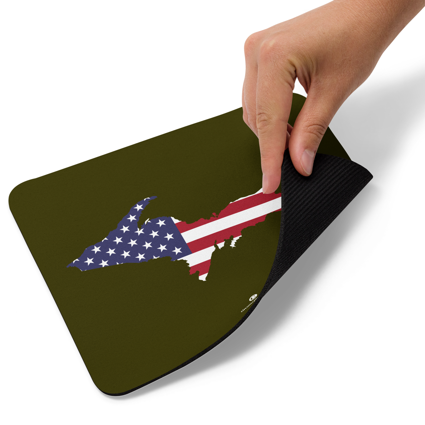 Michigan Upper Peninsula Mousepad (w/ UP Outline) | Military Green