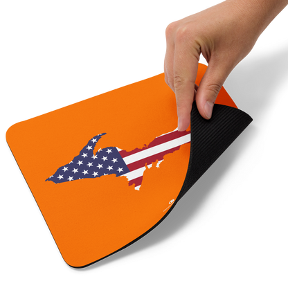 Michigan Upper Peninsula Mousepad (w/ UP Outline) | Safety Orange