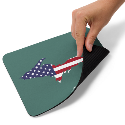 Michigan Upper Peninsula Mousepad (w/ UP Outline) | Copper Green