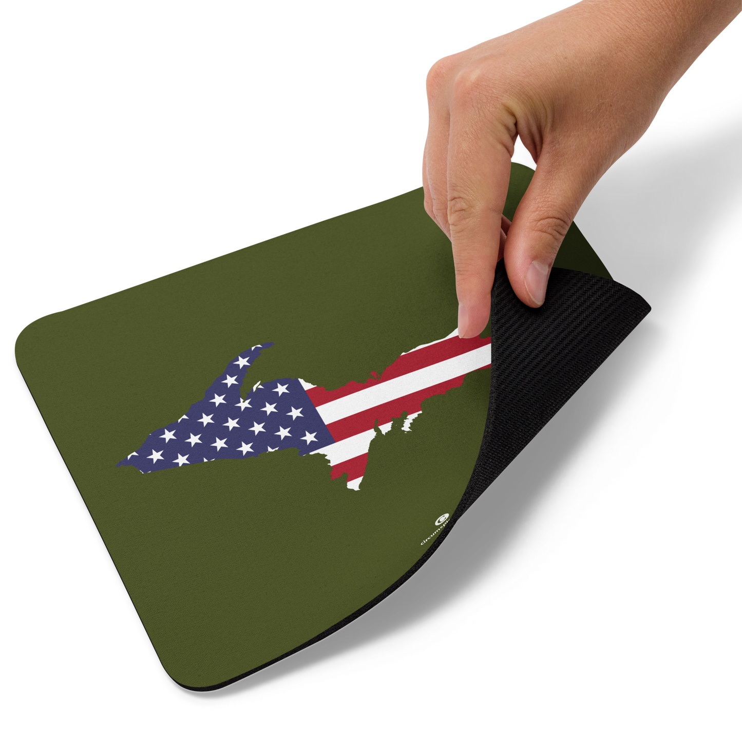 Michigan Upper Peninsula Mousepad (w/ UP Outline) | Army Green