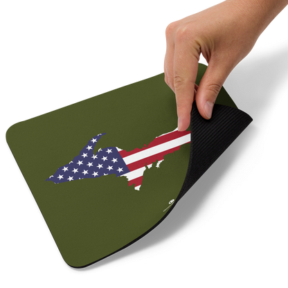 Michigan Upper Peninsula Mousepad (w/ UP Outline) | Army Green