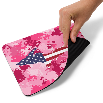 Michigan Upper Peninsula Mousepad (w/ UP Outline) | Pink Camo