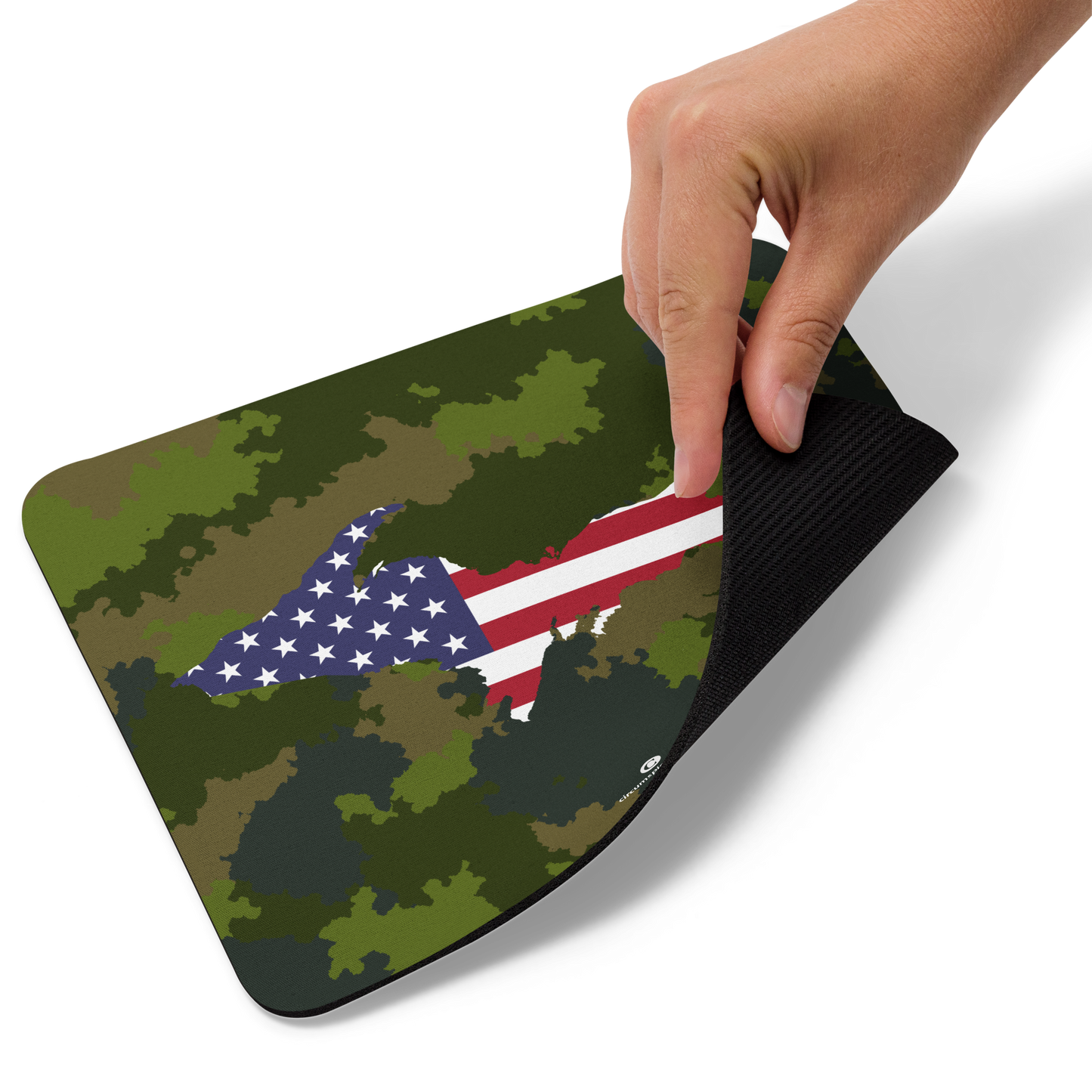 Michigan Upper Peninsula Mousepad (w/ UP Outline) | Woodland Camo