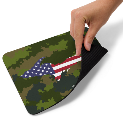 Michigan Upper Peninsula Mousepad (w/ UP Outline) | Woodland Camo