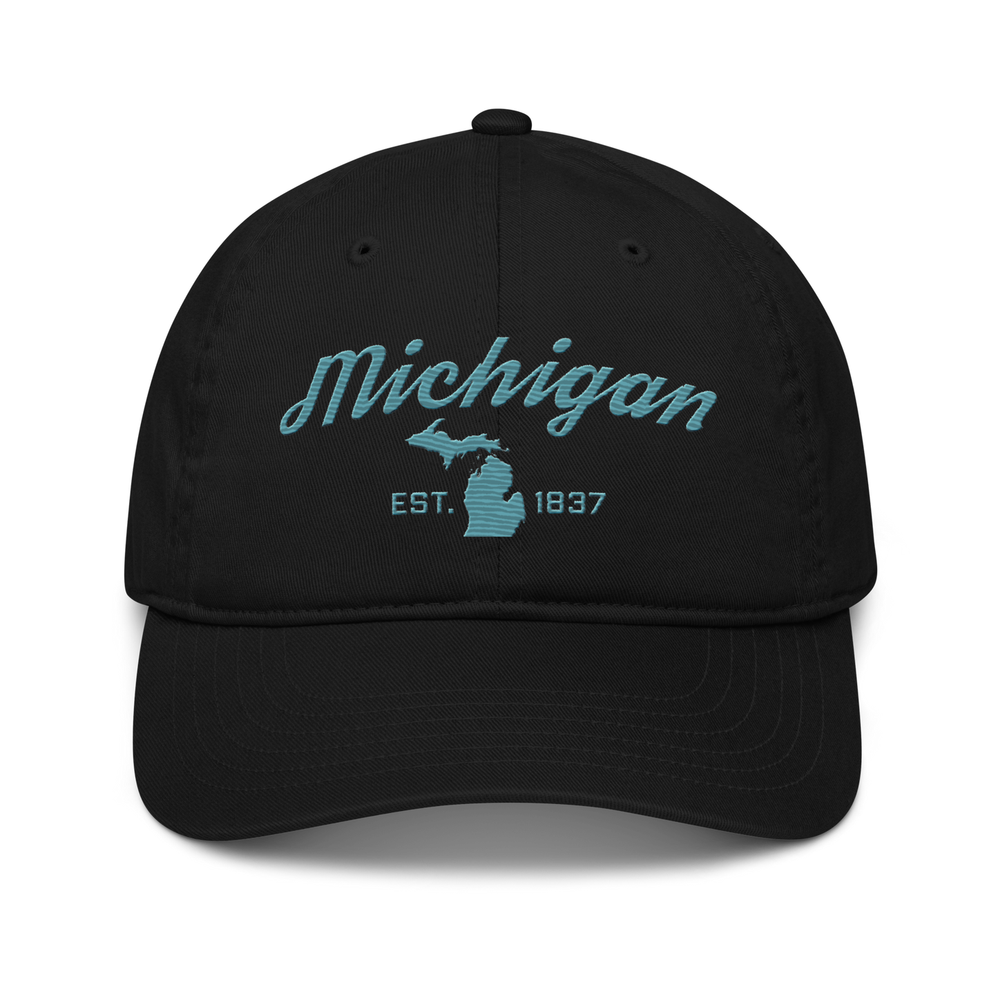 'Michigan EST. 1837' Classic Baseball Cap (Script Font) | Huron Blue