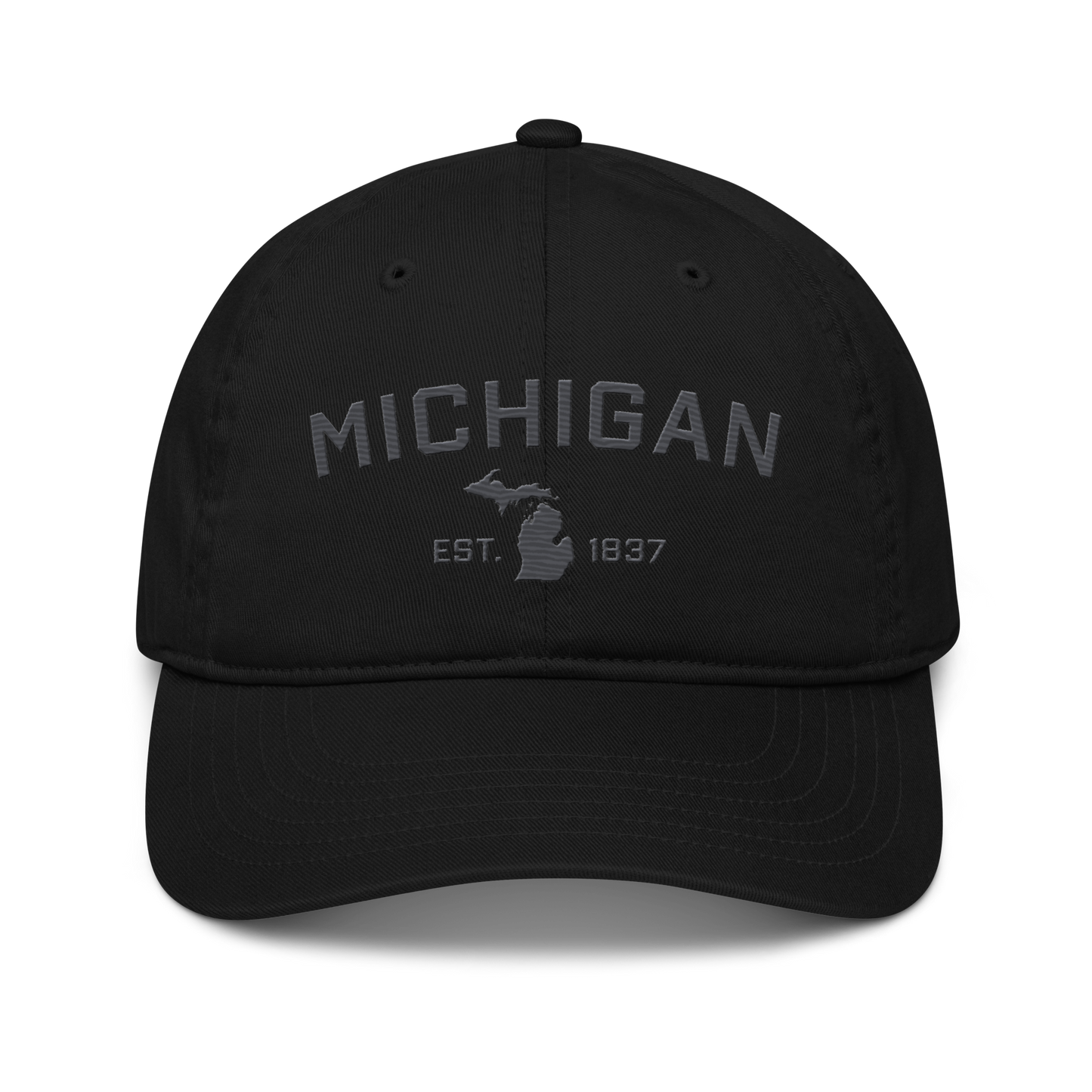 'Michigan EST. 1837' Classic Baseball Cap (Athletic Font) | Iron Ore Grey