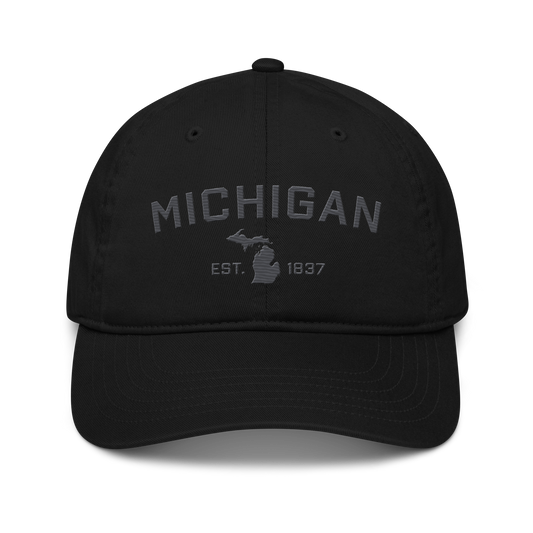 'Michigan EST. 1837' Classic Baseball Cap (Athletic Font) | Iron Ore Grey