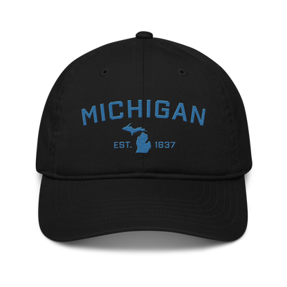 'Michigan EST. 1837' Classic Baseball Cap (Athletic Font) | Superior Blue