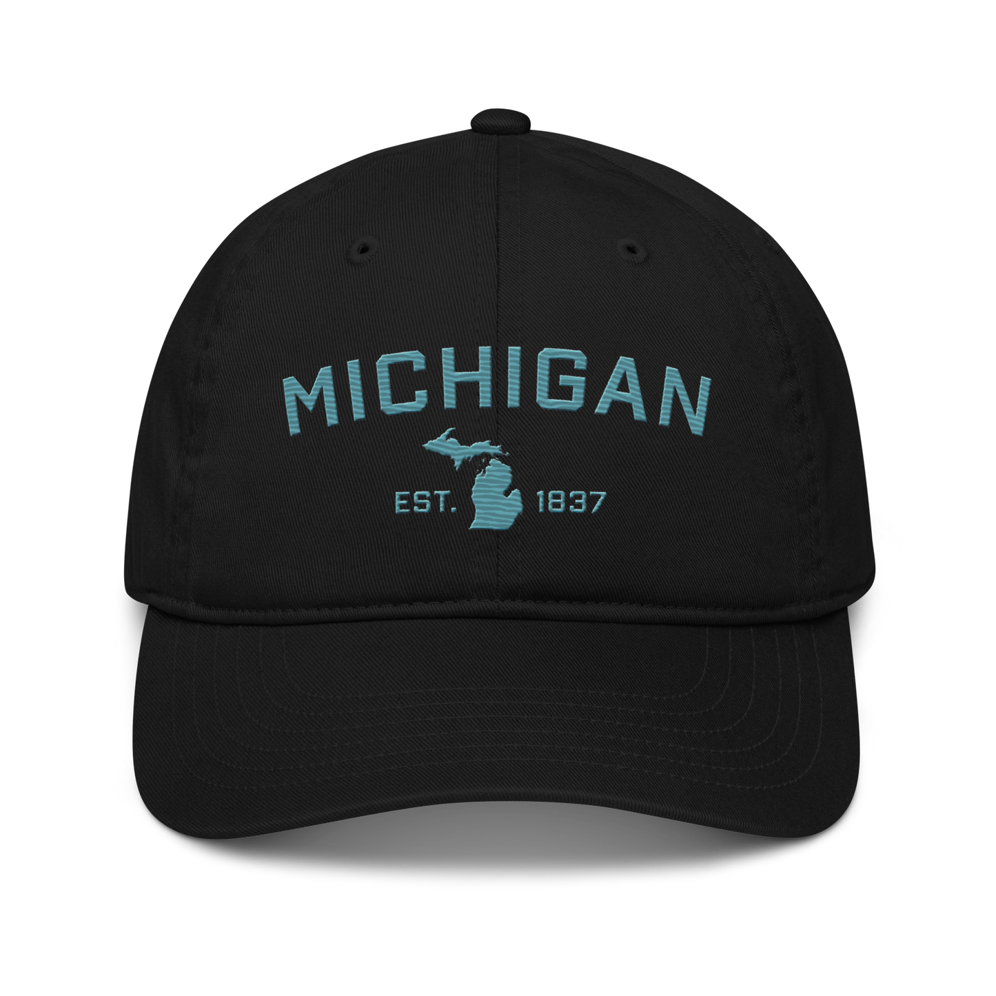 'Michigan EST. 1837' Classic Baseball Cap (Athletic Font) | Huron Blue