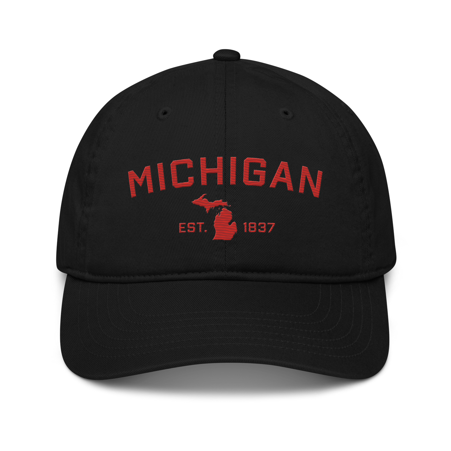 'Michigan EST. 1837' Classic Baseball Cap (Athletic Font) | Aliform Red