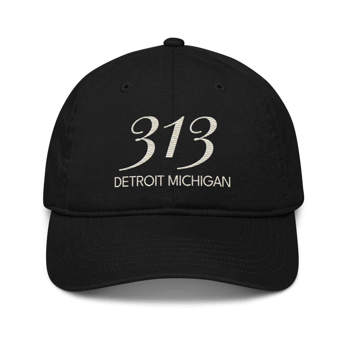 '313 Detroit Michigan' Classic Baseball Cap | Ivory White