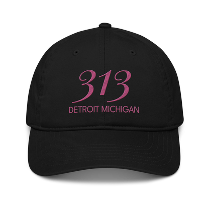 '313 Detroit Michigan' Classic Baseball Cap | Apple Blossom Pink