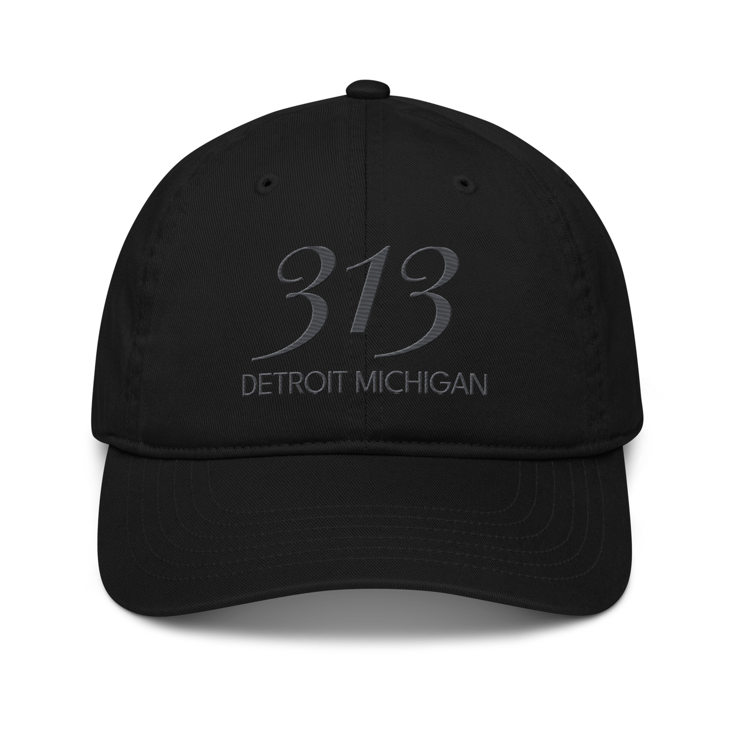 '313 Detroit Michigan' Classic Baseball Cap | Iron Ore Grey