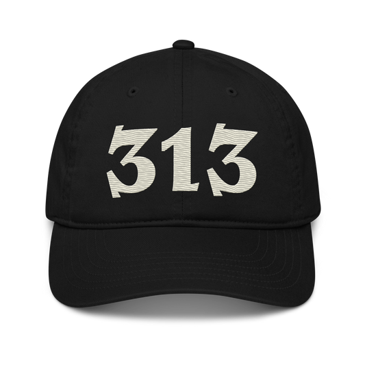 Detroit '313' Classic Baseball Cap (Angry Font) | Ivory White