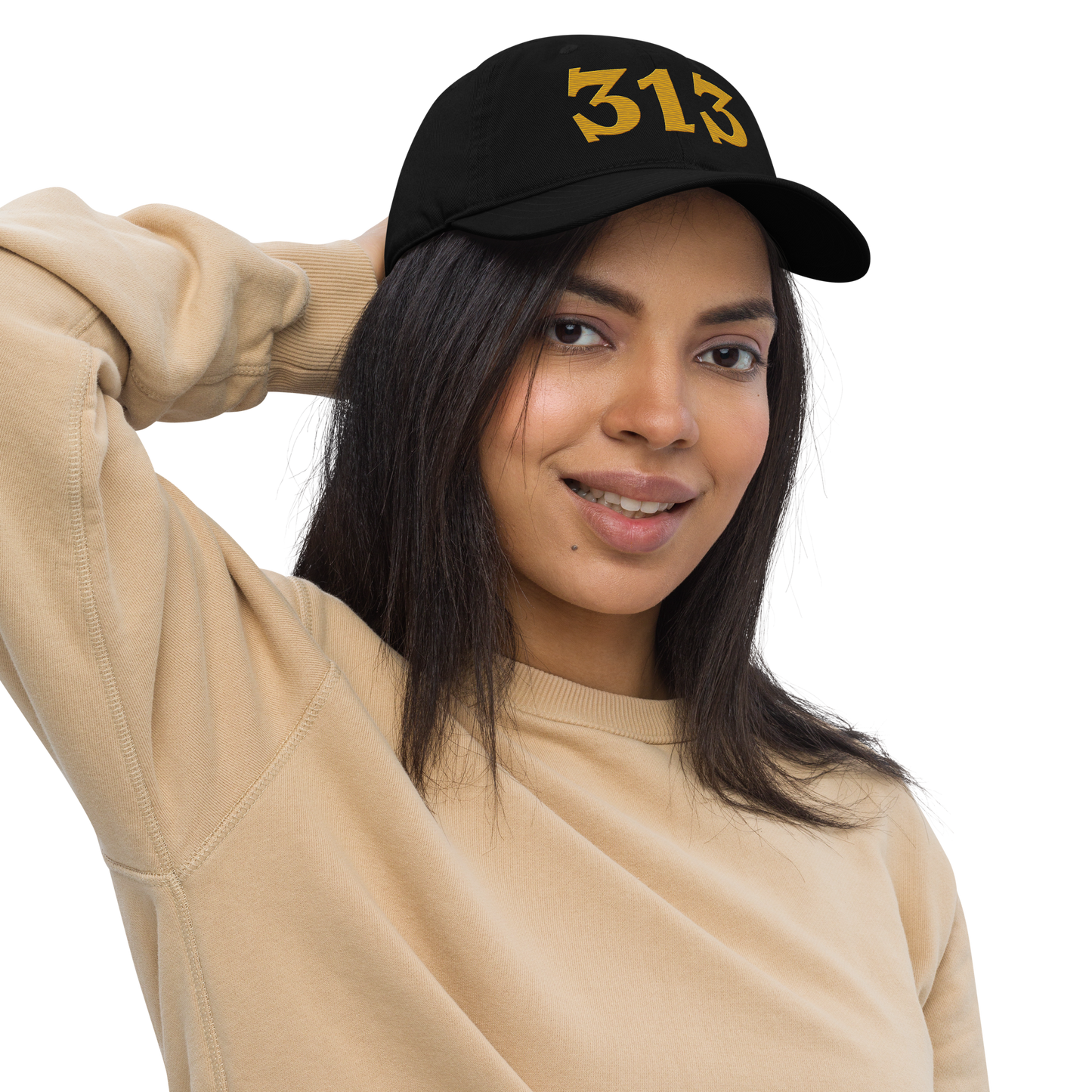 Detroit '313' Classic Baseball Cap (Angry Font) | Gold