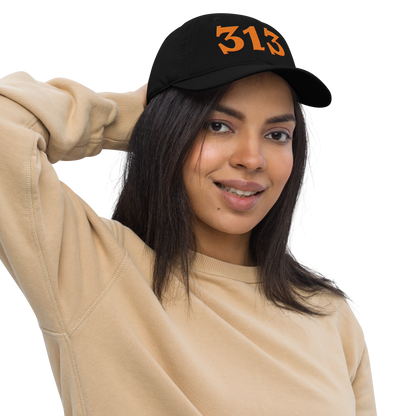 Detroit '313' Classic Baseball Cap (Angry Font) | Orange