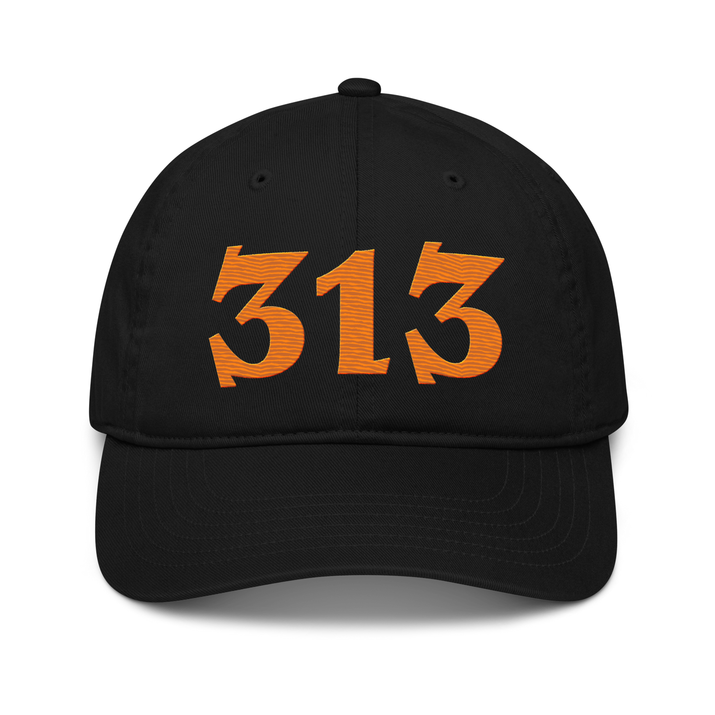 Detroit '313' Classic Baseball Cap (Angry Font) | Orange