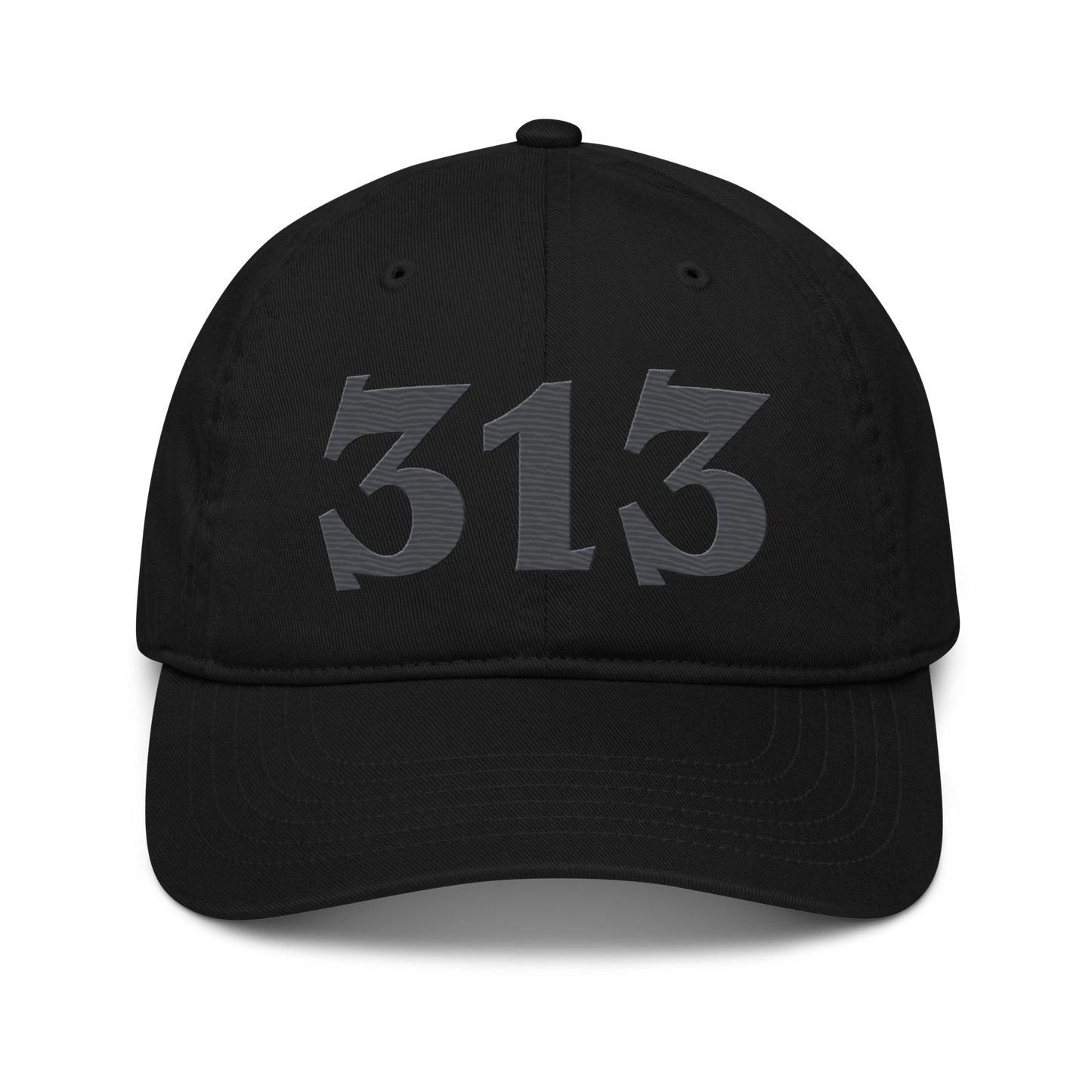 Detroit '313' Classic Baseball Cap (Angry Font) | Iron Ore Grey