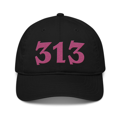 Detroit '313' Classic Baseball Cap (Angry Font) | Apple Blossom Pink