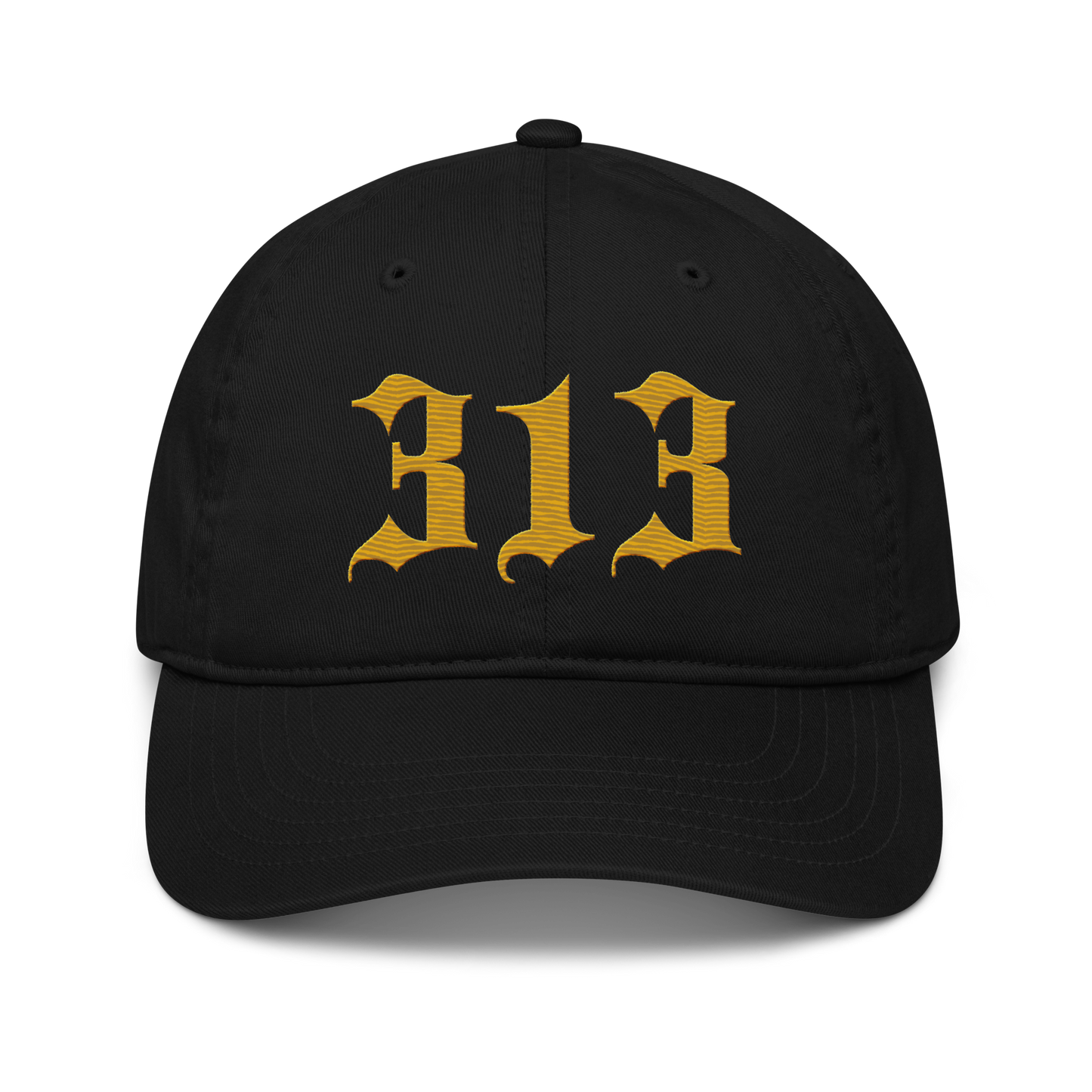 Detroit '313' Classic Baseball Cap (Old English) | Gold