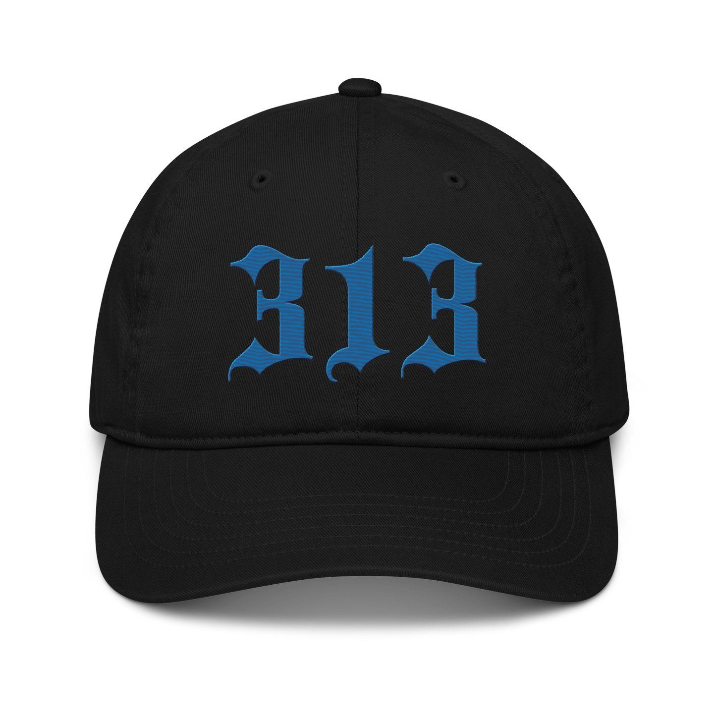 Detroit '313' Classic Baseball Cap (Old English) | Azure