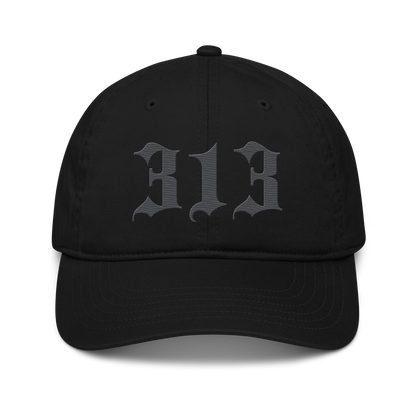 Detroit '313' Classic Baseball Cap (Old English) | Iron Ore Grey