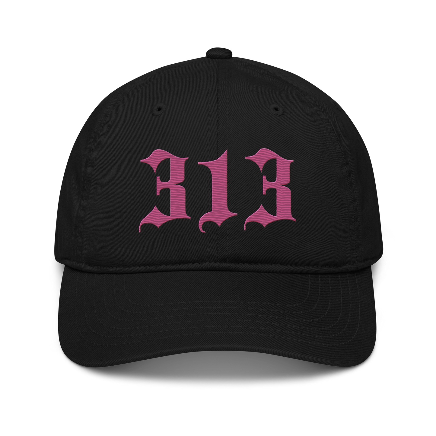 Detroit '313' Classic Baseball Cap (Old English) | Apple Blossom Pink