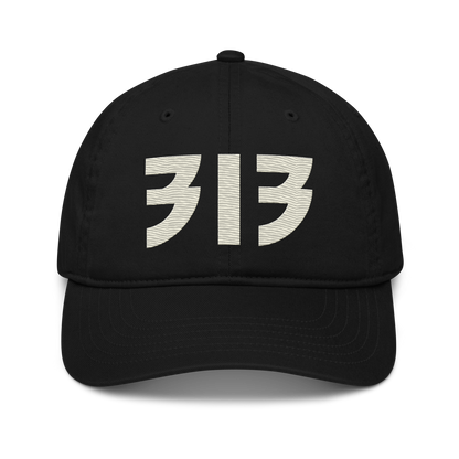 Detroit '313' Classic Baseball Cap (Glam Font) | Ivory White