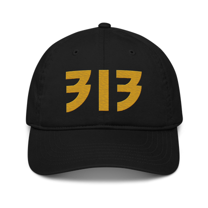 Detroit '313' Classic Baseball Cap (Glam Font) | Gold