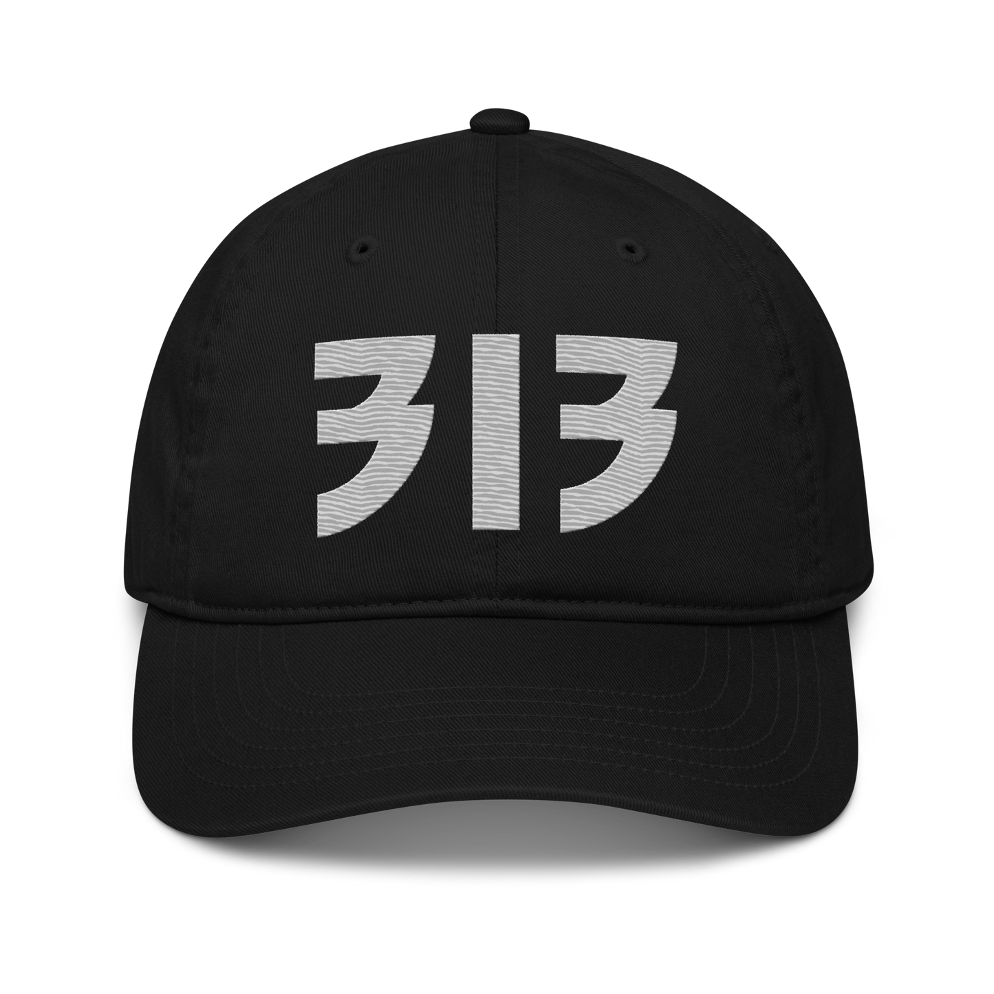 Detroit '313' Classic Baseball Cap (Glam Font) | Platinum