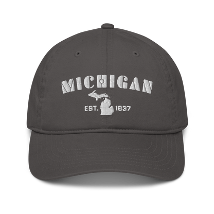 'Michigan EST 1837' Classic Baseball Cap (Art Deco Font)