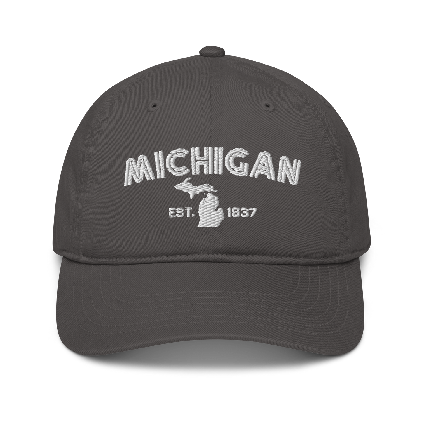 'Michigan EST 1837' Classic Baseball Cap (Metalpress Font)