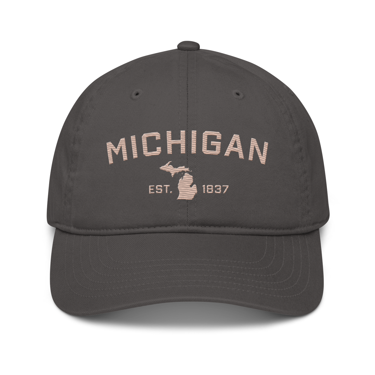 'Michigan EST. 1837' Classic Baseball Cap (Athletic Font) | Rose Gold