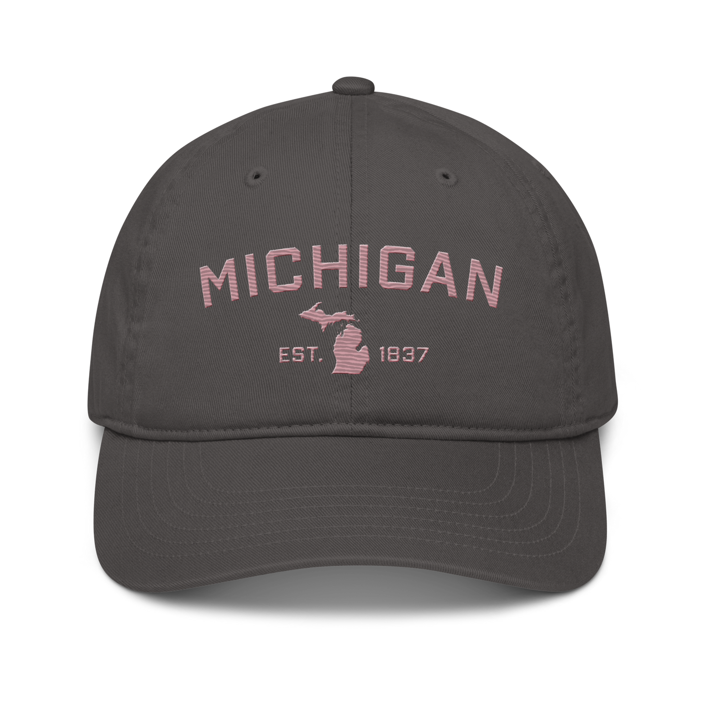 'Michigan EST. 1837' Classic Baseball Cap (Athletic Font) | Cherry Blossom Pink