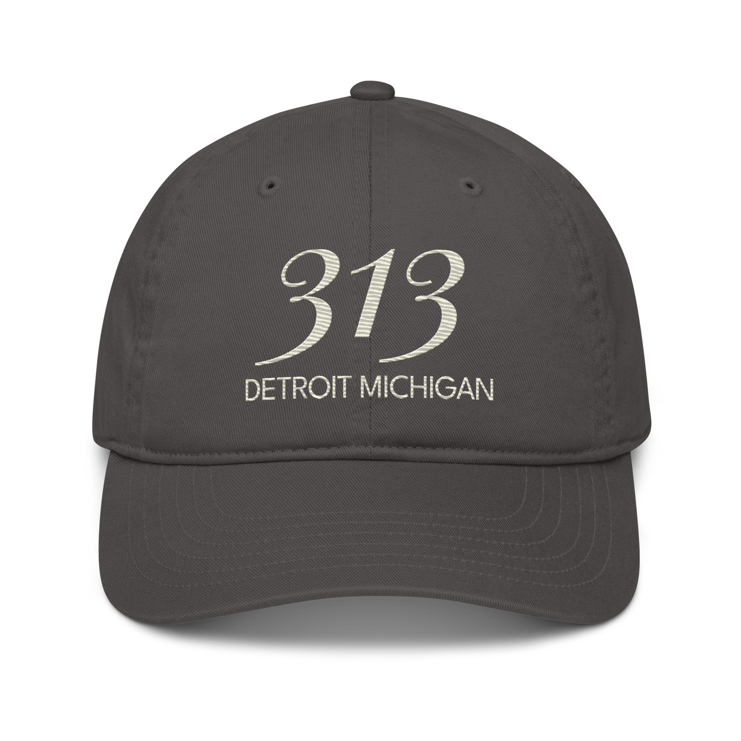 '313 Detroit Michigan' Classic Baseball Cap | Ivory White