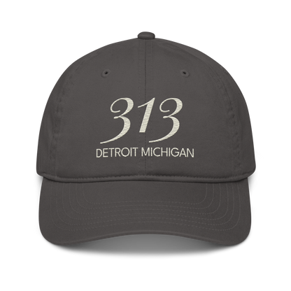 '313 Detroit Michigan' Classic Baseball Cap | Ivory White