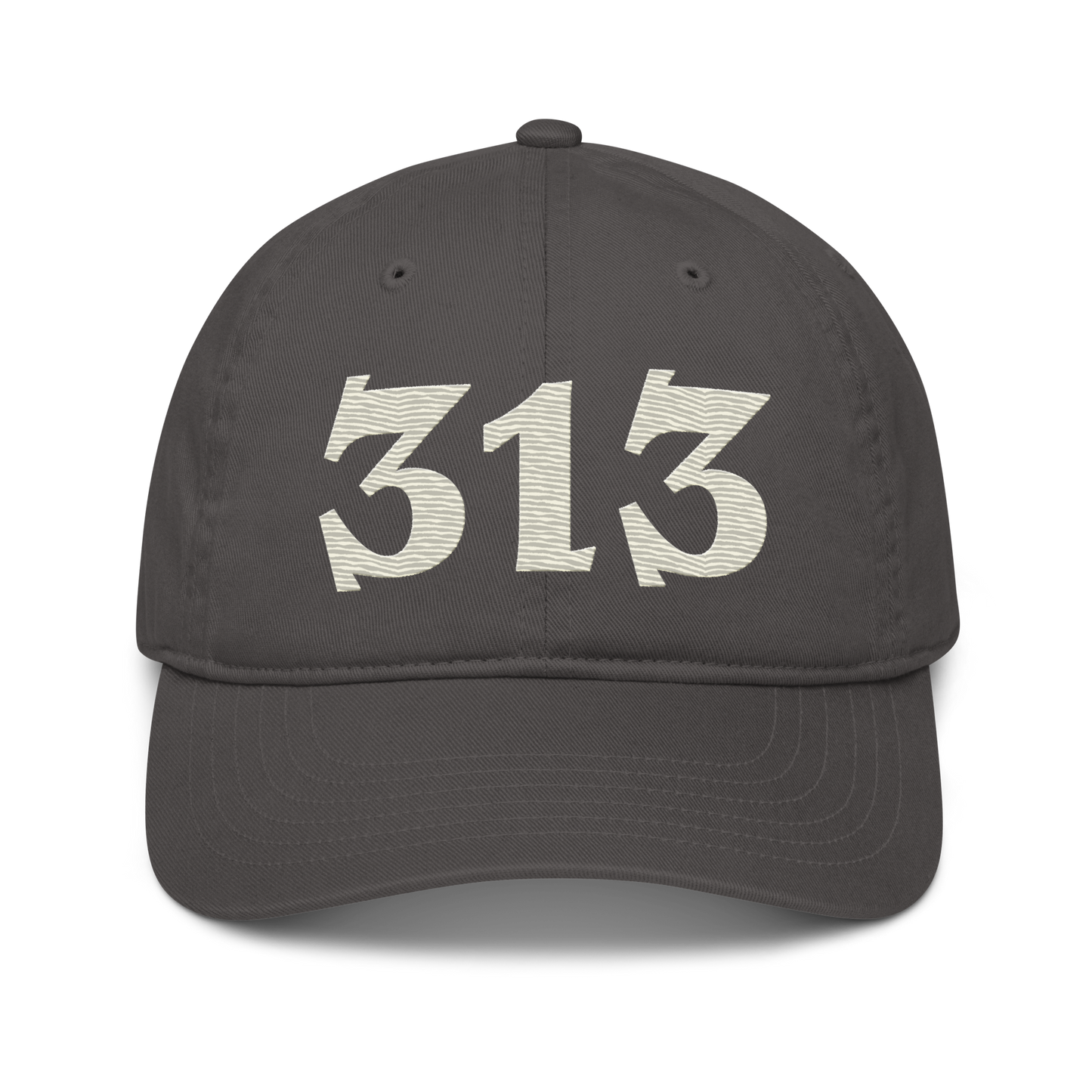 Detroit '313' Classic Baseball Cap (Angry Font) | Ivory White