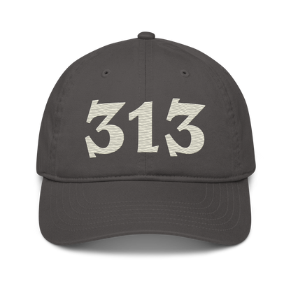 Detroit '313' Classic Baseball Cap (Angry Font) | Ivory White