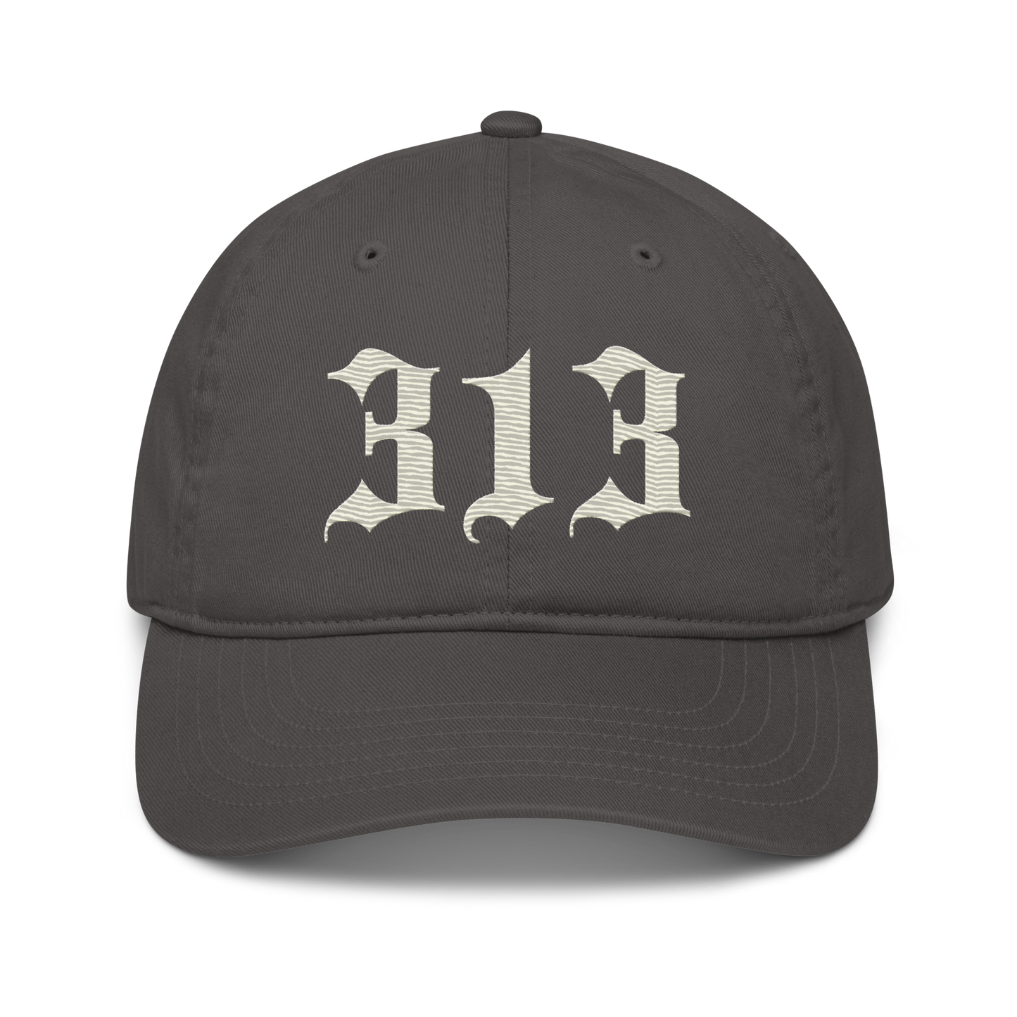 Detroit '313' Classic Baseball Cap (Old English) | Ivory White