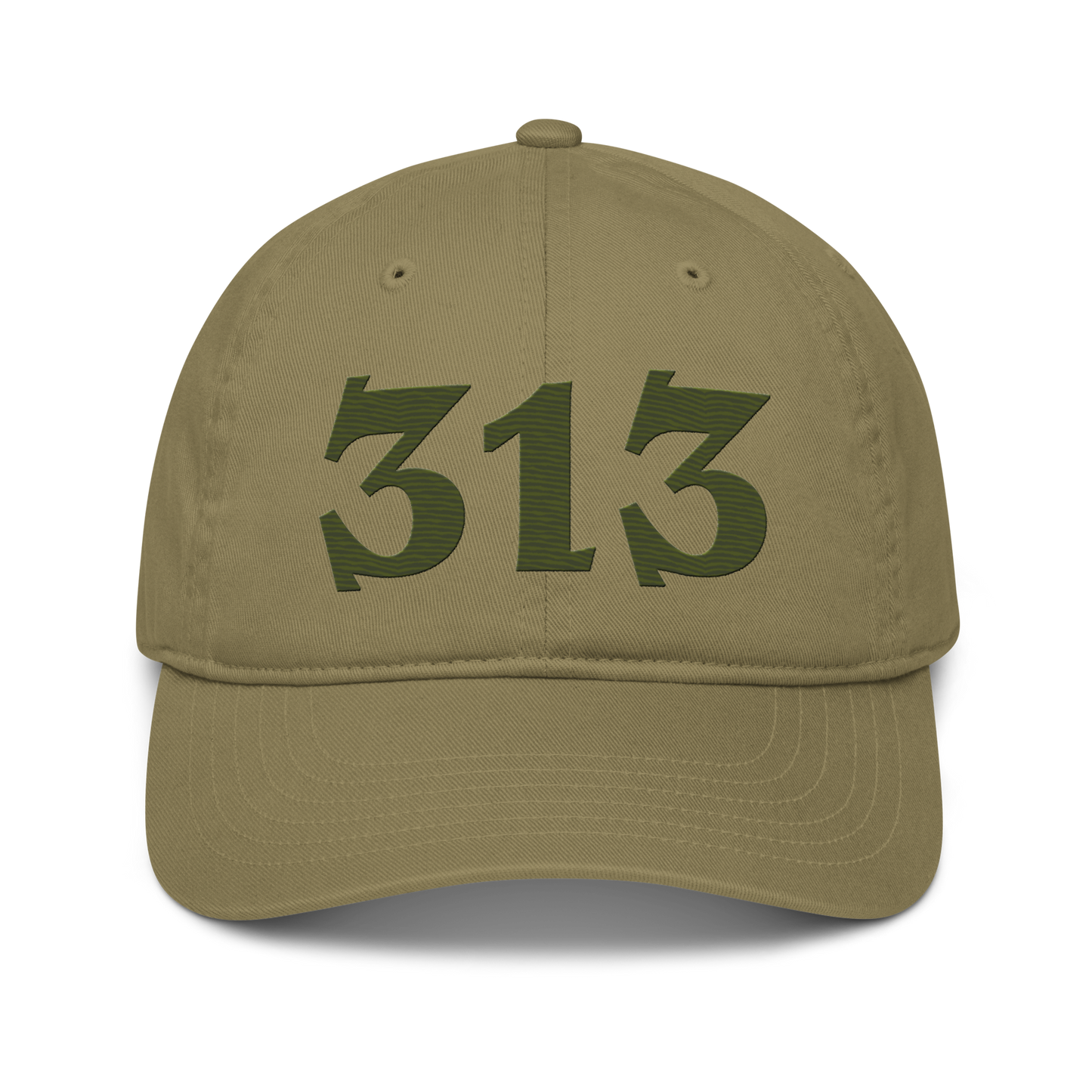 Detroit '313' Classic Baseball Cap (Angry Font) | Army Green