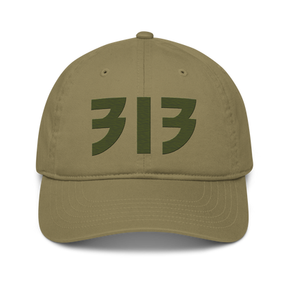 Detroit '313' Classic Baseball Cap (Glam Font) | Army Green