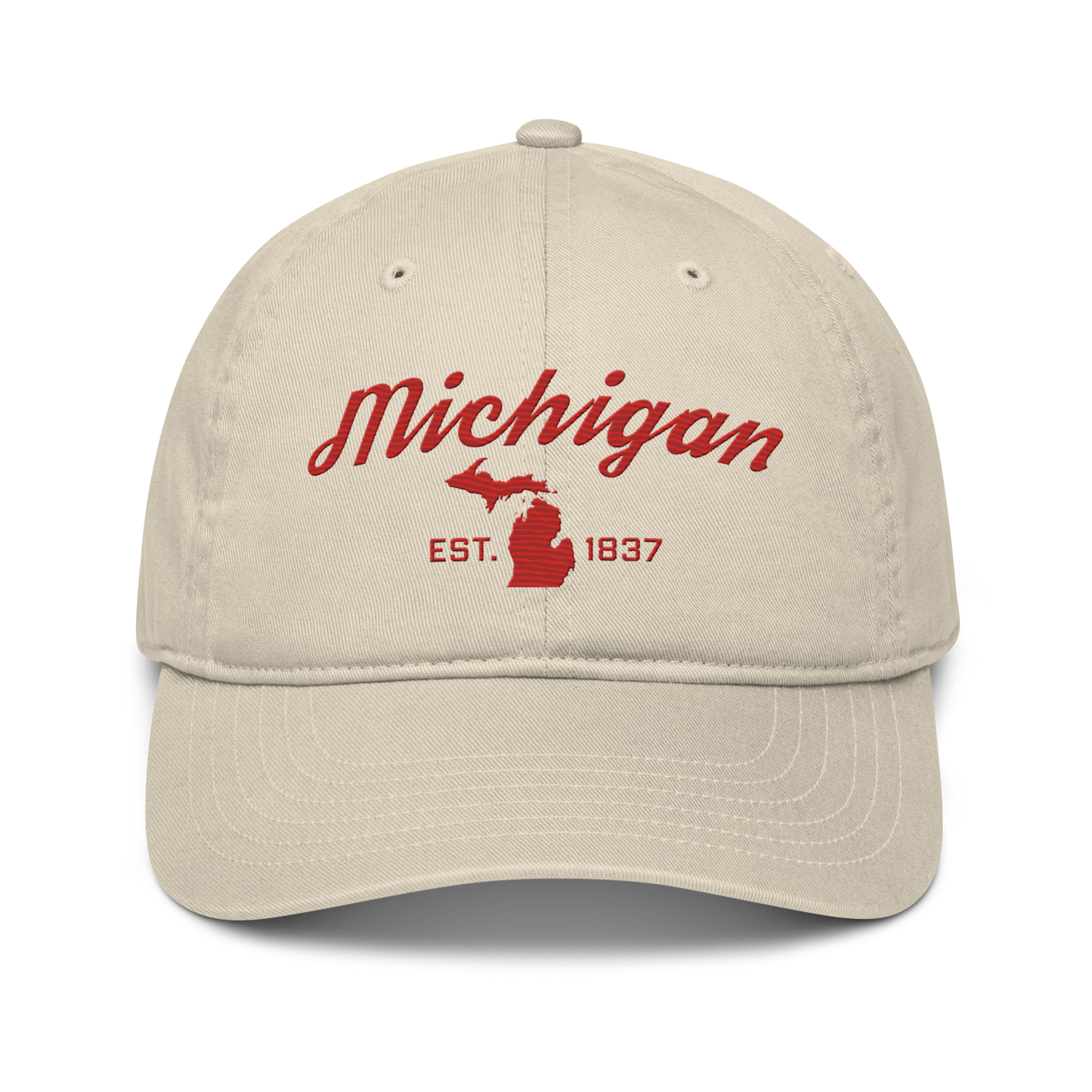 'Michigan EST. 1837' Classic Baseball Cap (Script Font) | Aliform Red