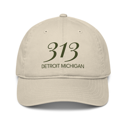 '313 Detroit Michigan' Classic Baseball Cap | Army Green