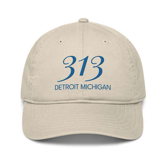 '313 Detroit Michigan' Classic Baseball Cap | Azure