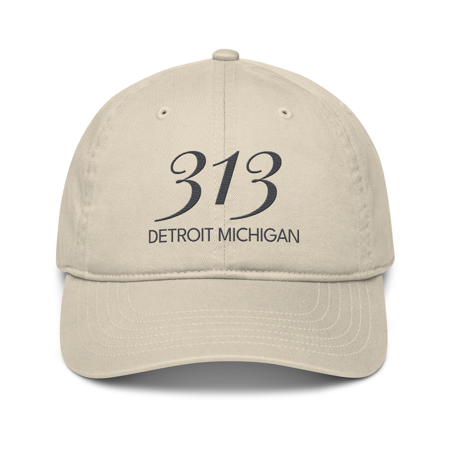 '313 Detroit Michigan' Classic Baseball Cap | Iron Ore Grey